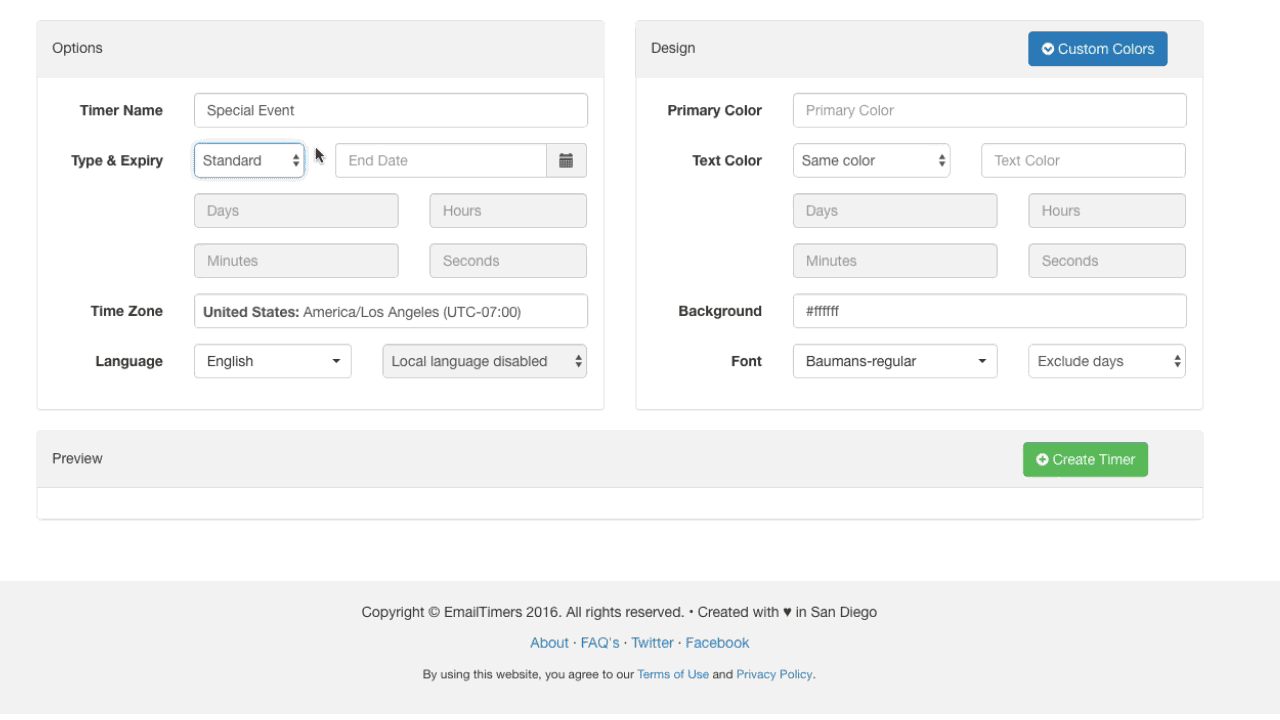Animated countdown timer showing days, hours, minutes and seconds ticking down in real-time